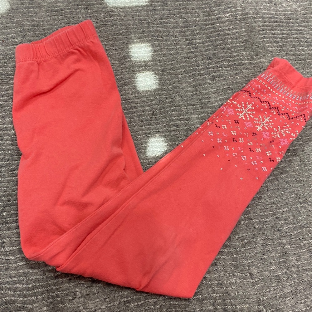 Coral orange printed pants